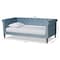 Baxton Studio Cora ModernLight Blue Velvet Upholstered and Dark Brown Finished Wood Full Size Daybed 200-12556-ZORO - alternate 2